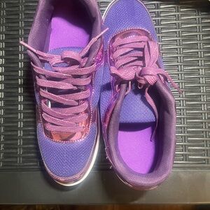 ✨ Purple & Pink Metallic Platform Sneakers – So Fun & Flashy! ✨